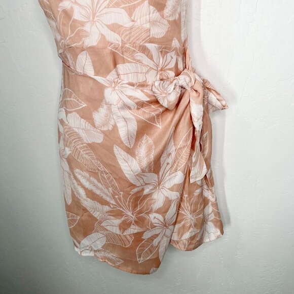 Superdown Floral Pale Pink Strapless Faux Wrap mini Dress Size XS - Picture 6 of 11